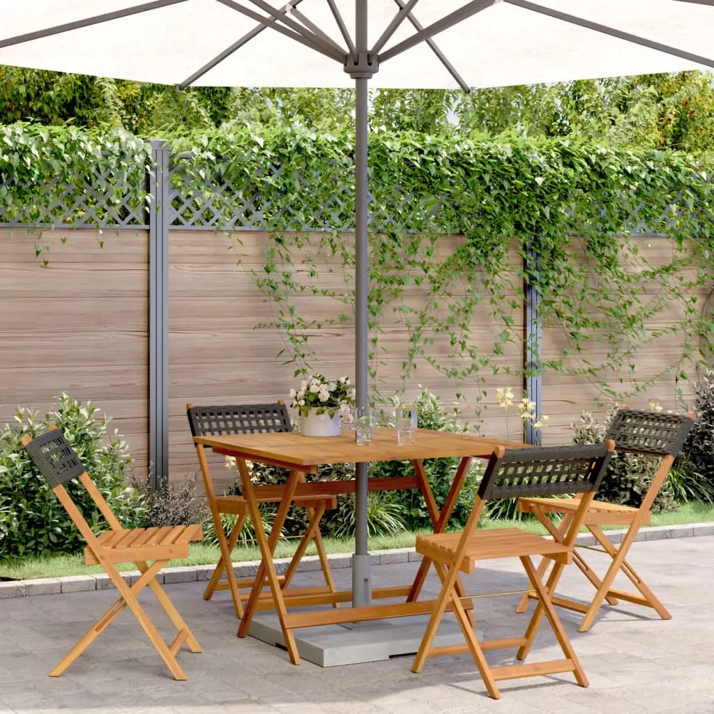 Ensemble à manger de jardin 5 pcs résine tressée et bois massif vidaXL 3281778
