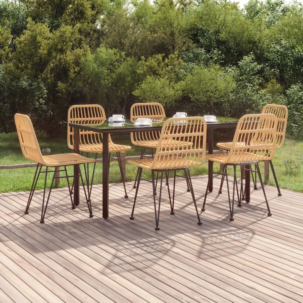 Ensemble à manger de jardin 7 pcs Résine tressée vidaXL 3157891