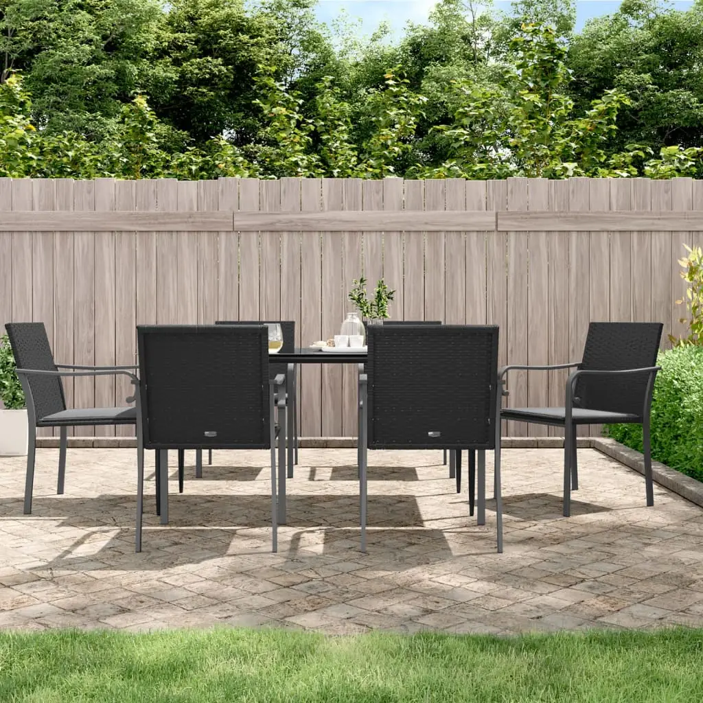Ensemble à manger de jardin 7 pcs coussins résine tressée acier vidaXL 3186944