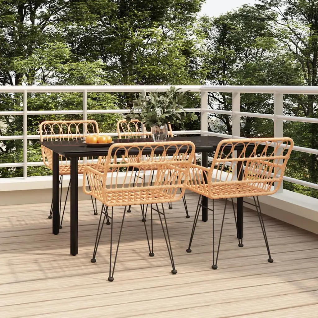 Ensemble à manger de jardin 5pcs Résine tressée vidaXL 3157862