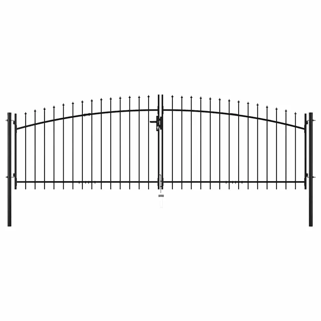 Double portail avec haut sous forme de lance 400 x 175 cm Maison Chic