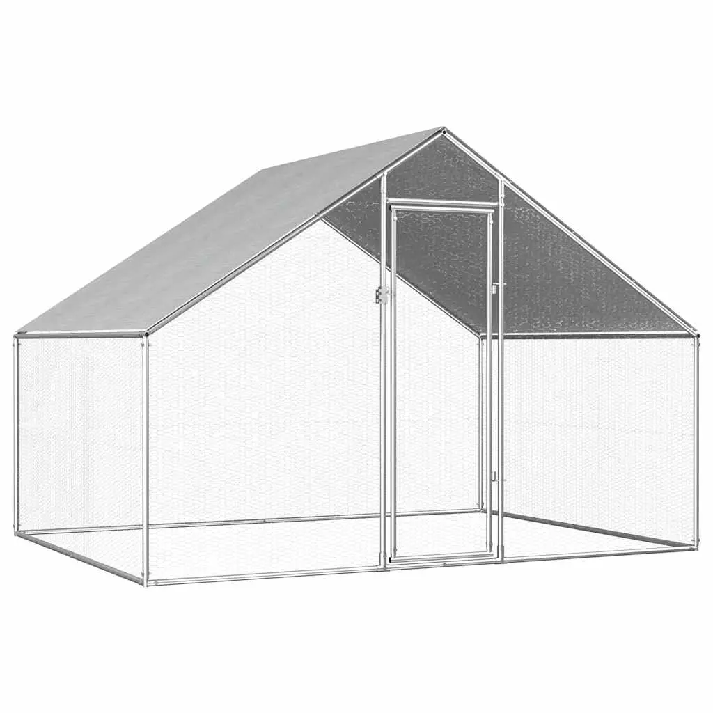 Enclos poulailler extérieur 2×2.75m en acier galvanisé avec bâche de toit – ComfortXL Outdoor Living