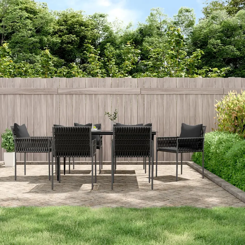 Ensemble à manger de jardin 7 pcs coussins résine tressée acier vidaXL 3187060