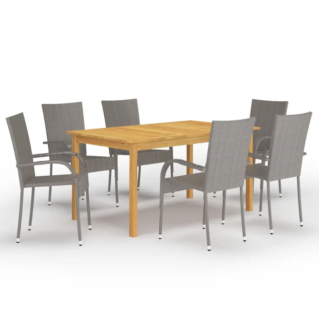 Ensemble à manger de jardin 7 pcs Gris vidaXL 3067788