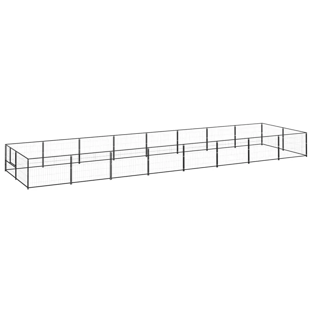 Enclos pour chien extérieur acier robuste pour jardin Noir 16 m² – ComfortXL Outdoor Living