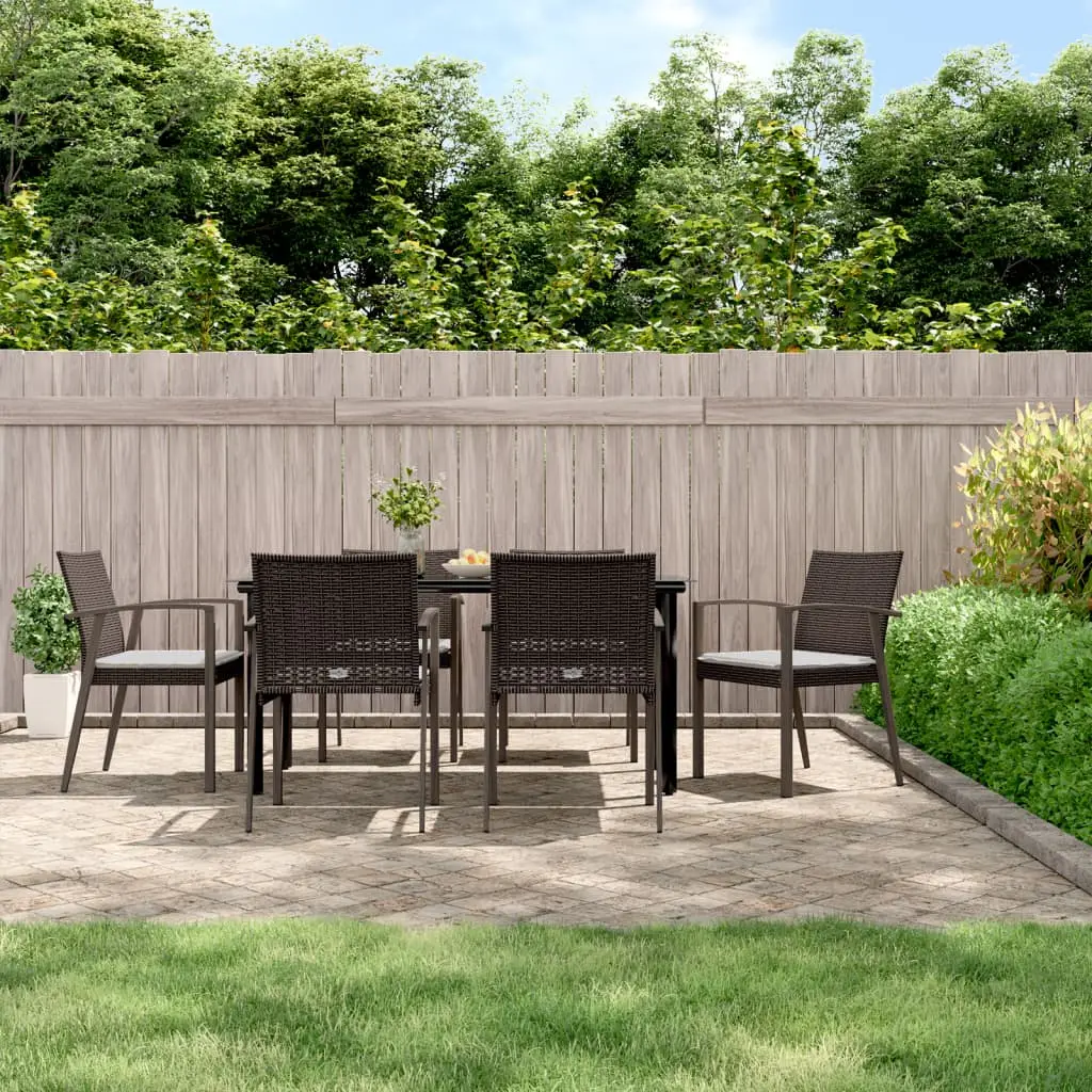 Ensemble à manger de jardin 7 pcs coussins résine tressée acier vidaXL 3186994