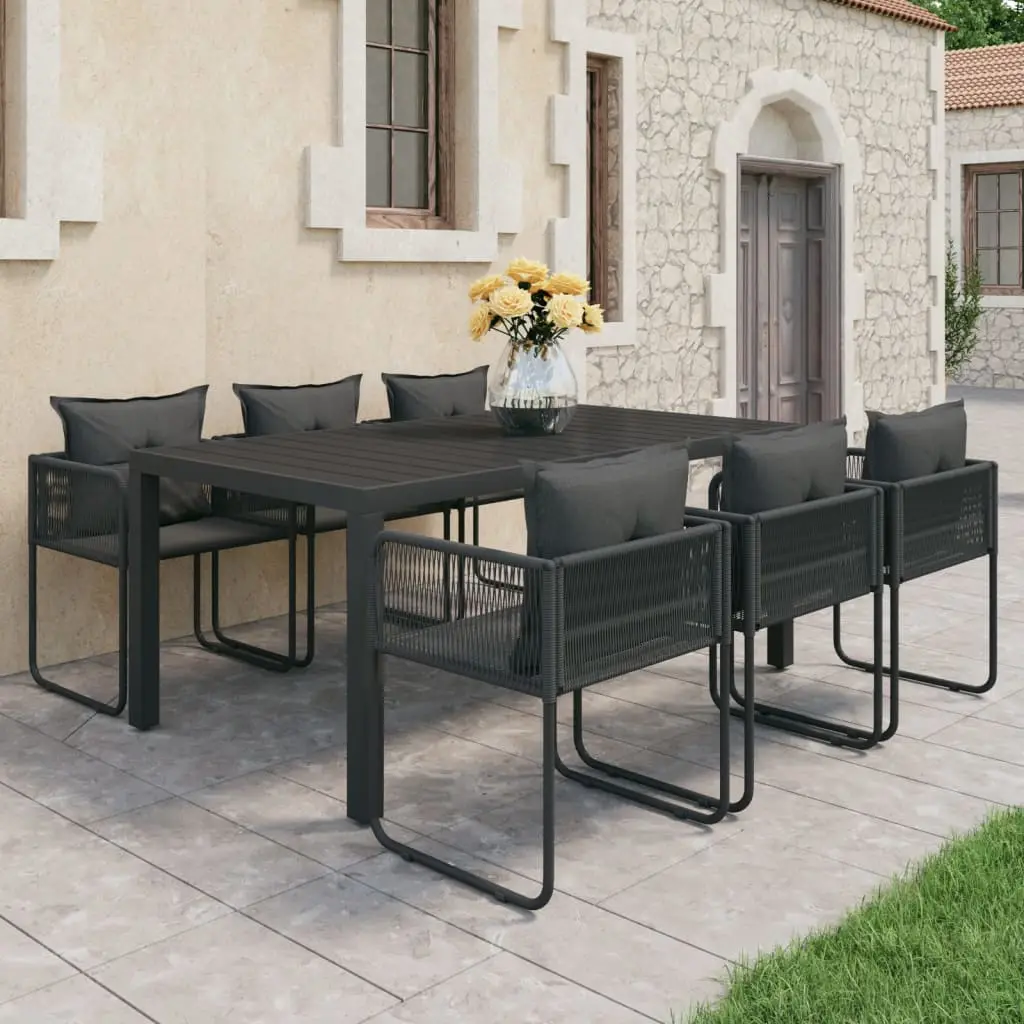 Ensemble à manger de jardin 7 pcs PVC résine tressée noir vidaXL 3060104
