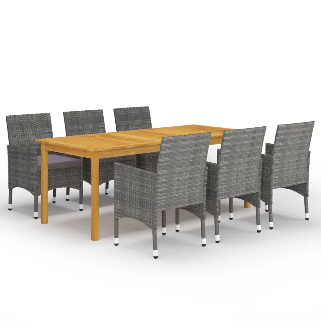 Ensemble à manger de jardin 7 pcs Gris vidaXL 3067856