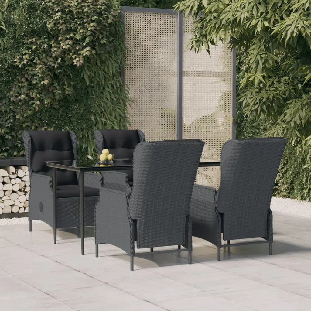 Ensemble à manger de jardin 5pcs Gris foncé Résine tressée vidaXL 3156802