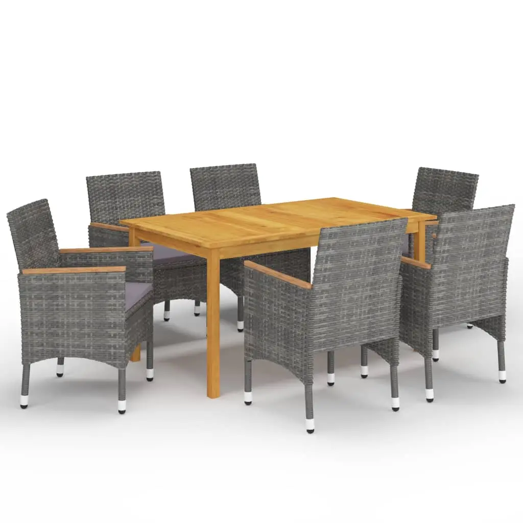 Ensemble à manger de jardin 7 pcs Gris vidaXL 3067772