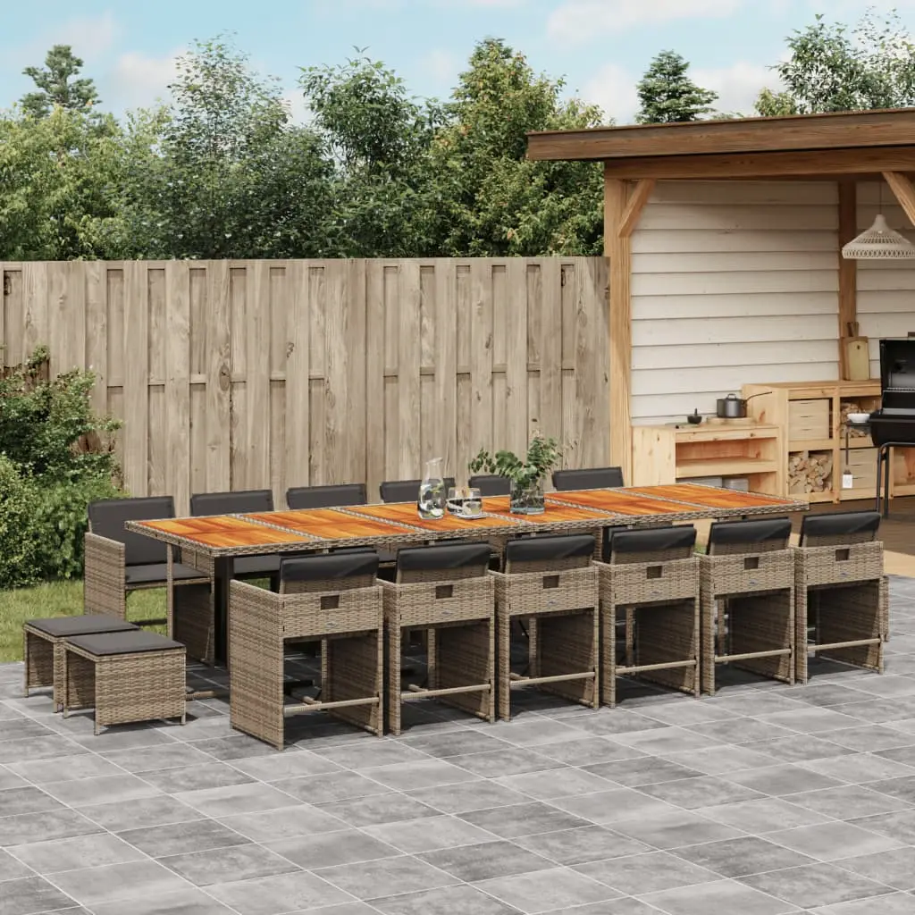 Ensemble à manger de jardin 17 pcs et coussins résine tressée vidaXL 3211190