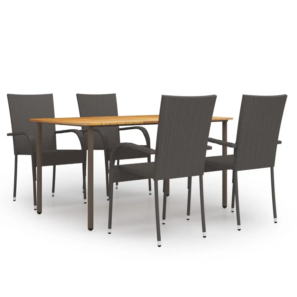 Ensemble à manger de jardin 5 pcs Résine tressée Marron vidaXL 3072491