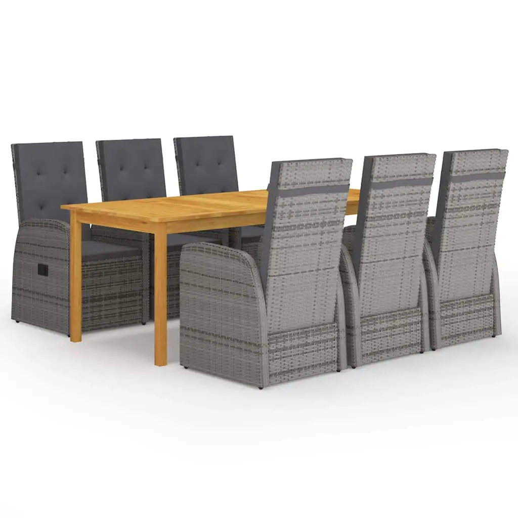 Ensemble à manger de jardin 7 pcs Gris vidaXL 3067906