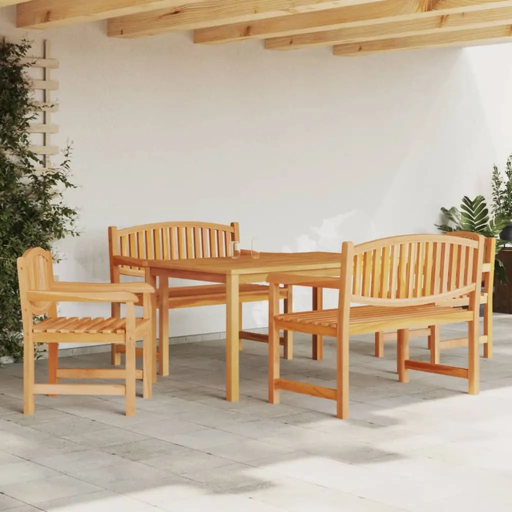 Ensemble à manger de jardin 5pcs Bois de teck massif vidaXL 3157942