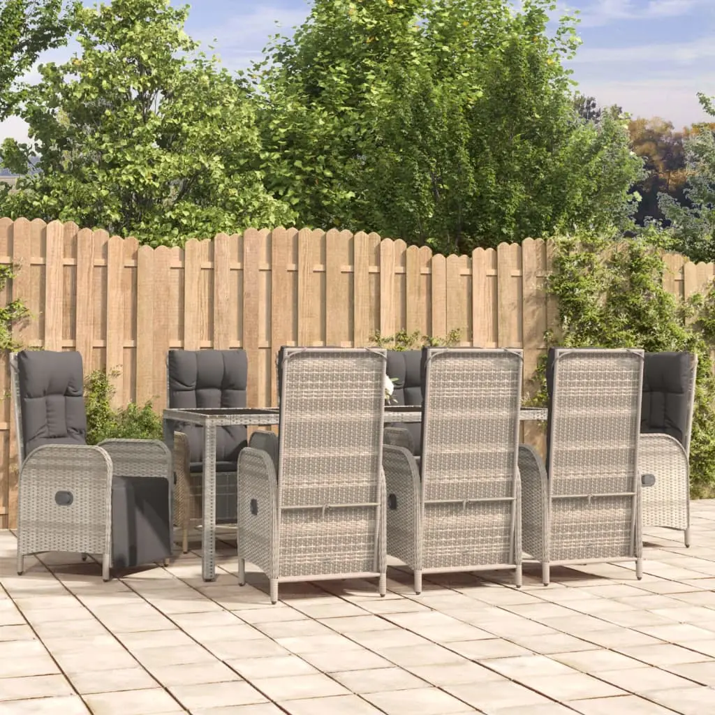 Ensemble à manger de jardin 9 pcs coussins gris résine tressée vidaXL 3185037