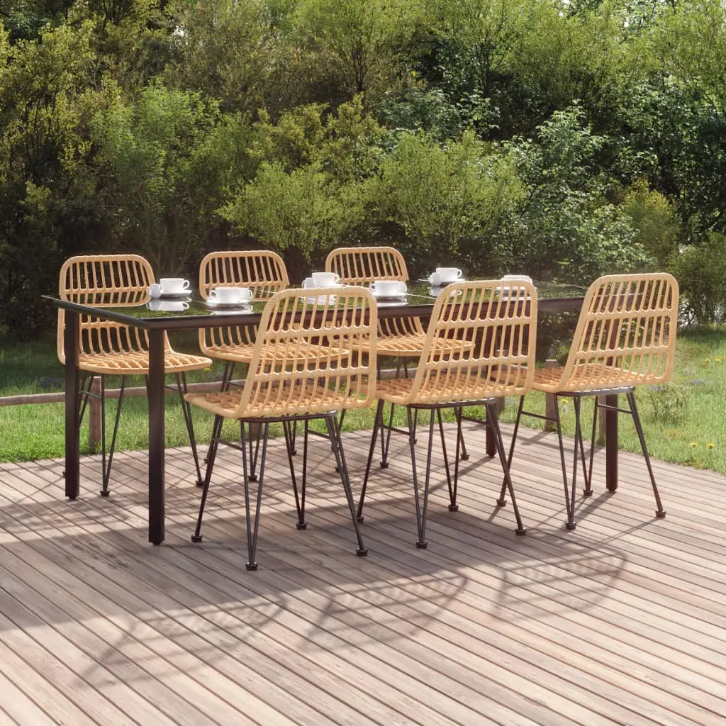 Ensemble à manger de jardin 7 pcs Résine tressée vidaXL 3157892