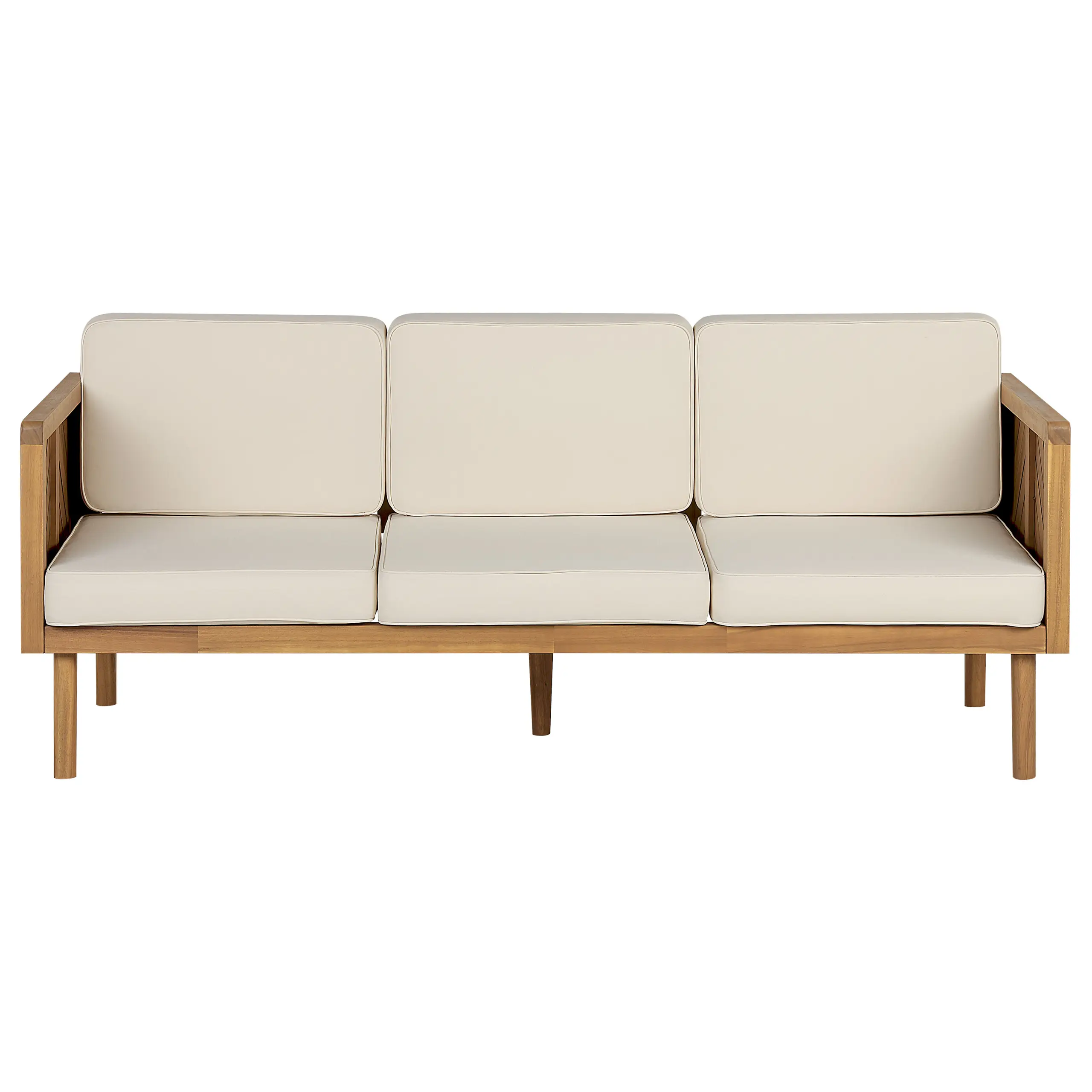 Canapé de jardin, 3 Personnes Acacia Marron BARATTI – Beliani