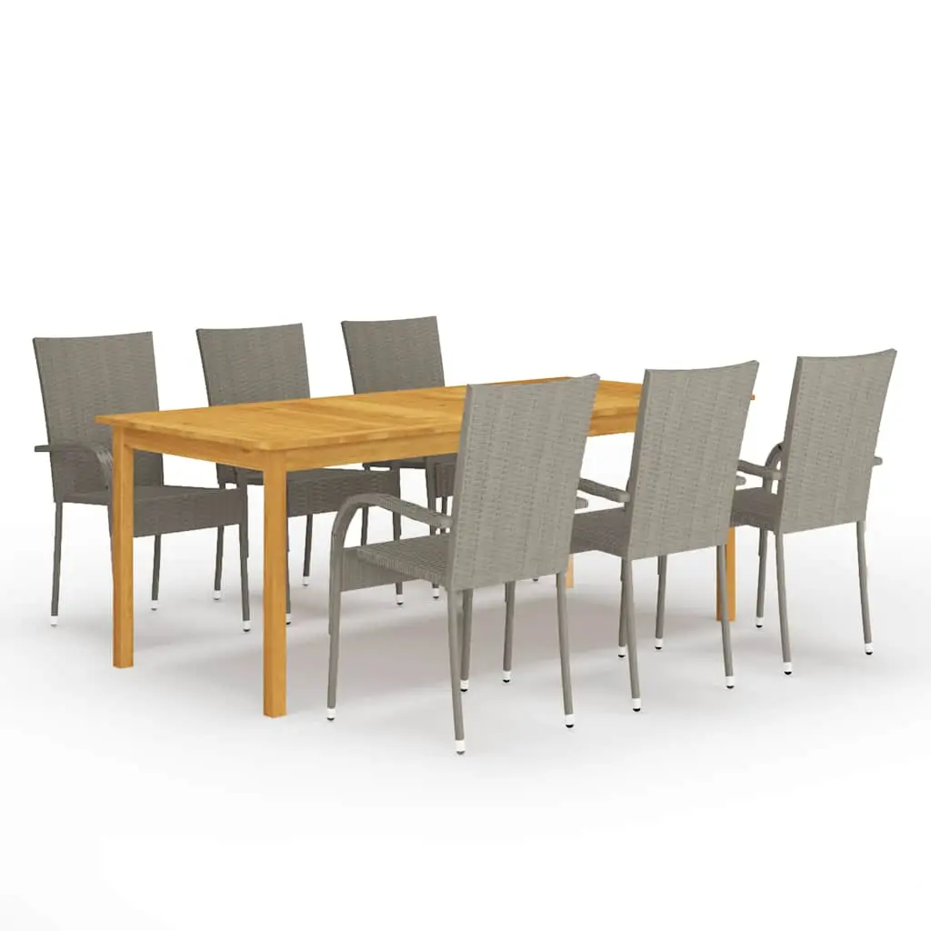 Ensemble à manger de jardin 7 pcs Gris vidaXL 3067879