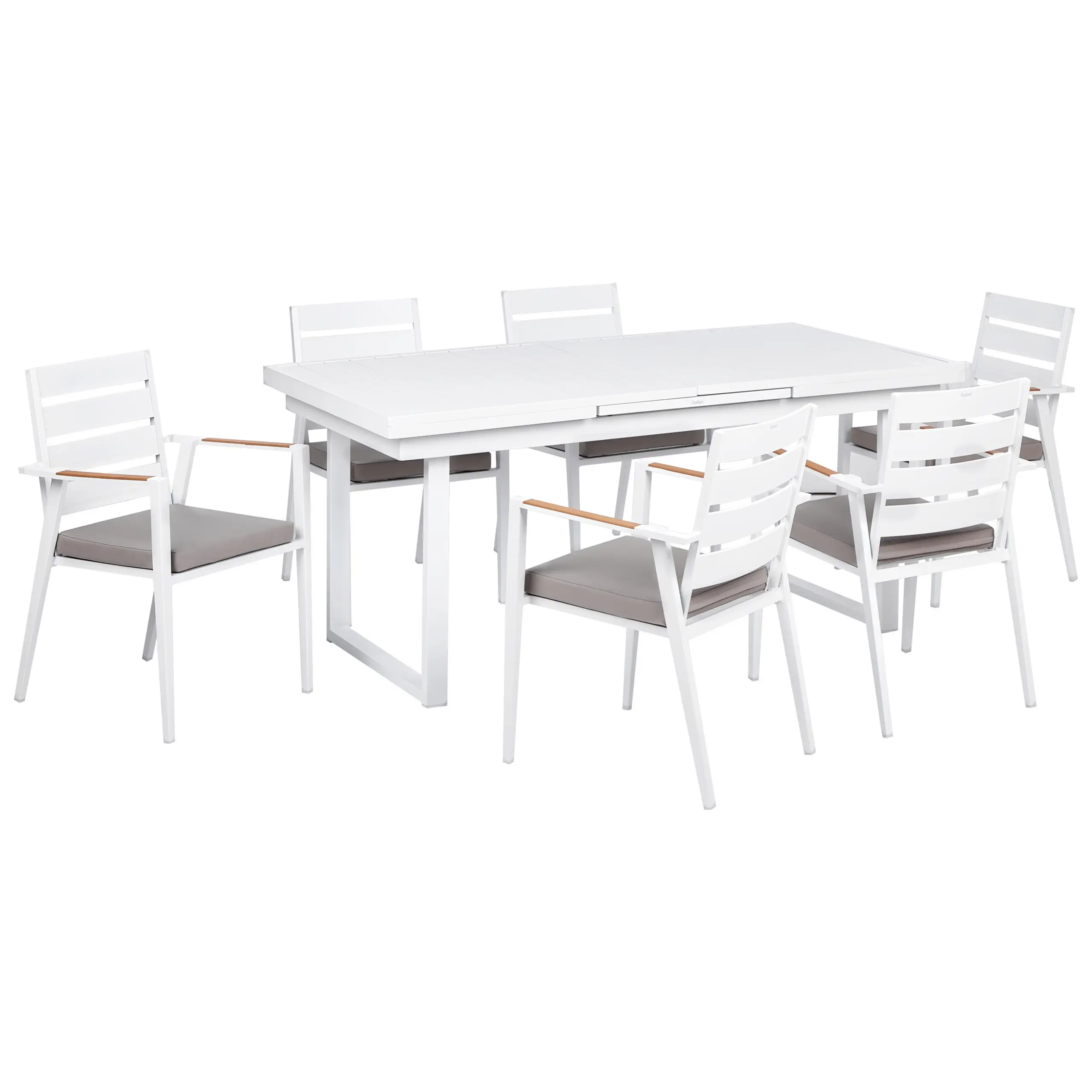 Set de salle à manger, 6 Personnes Aluminium Blanc/gris VALCANETTO/TAVIANO – Beliani