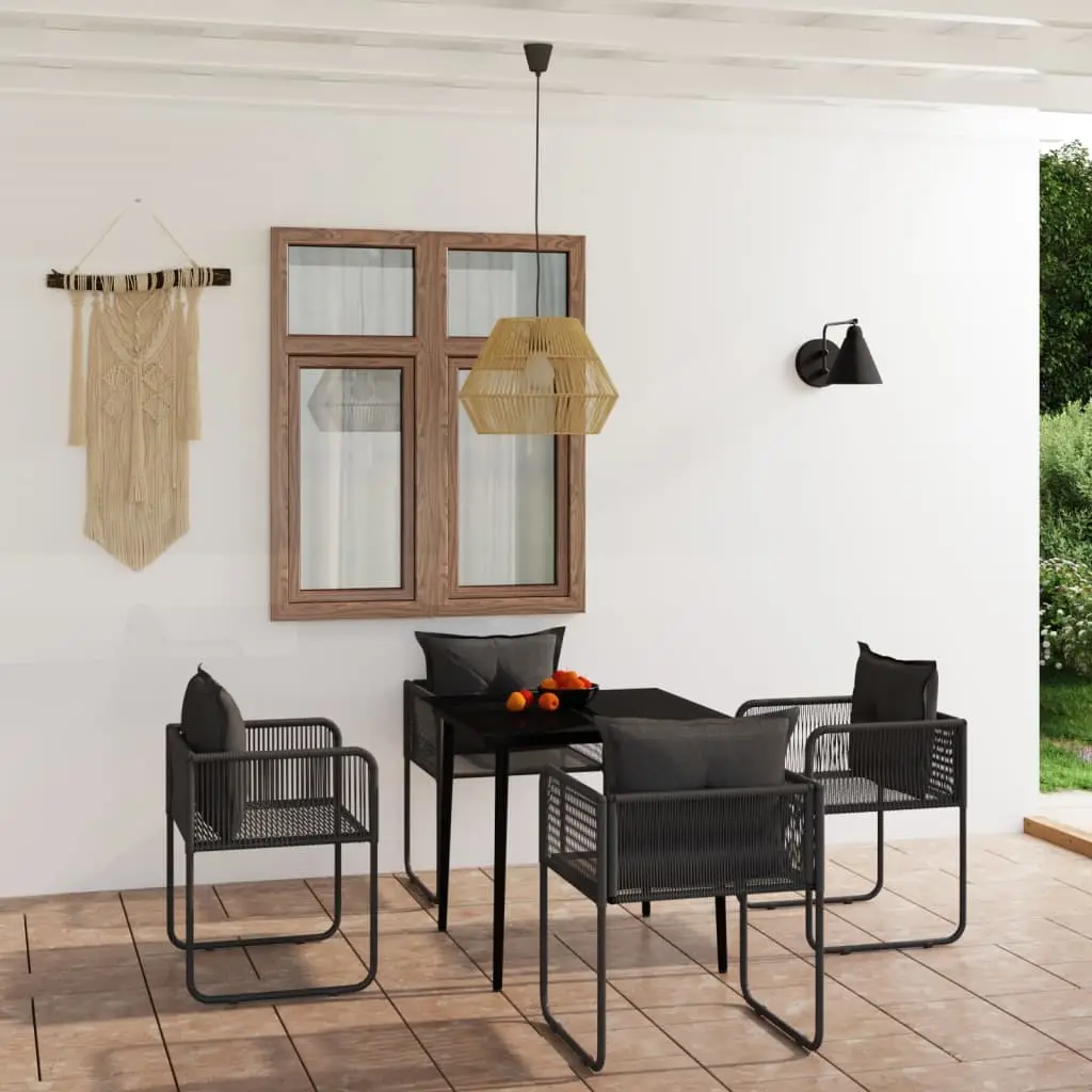 Ensemble à manger de jardin 5 pcs Noir vidaXL 3099084