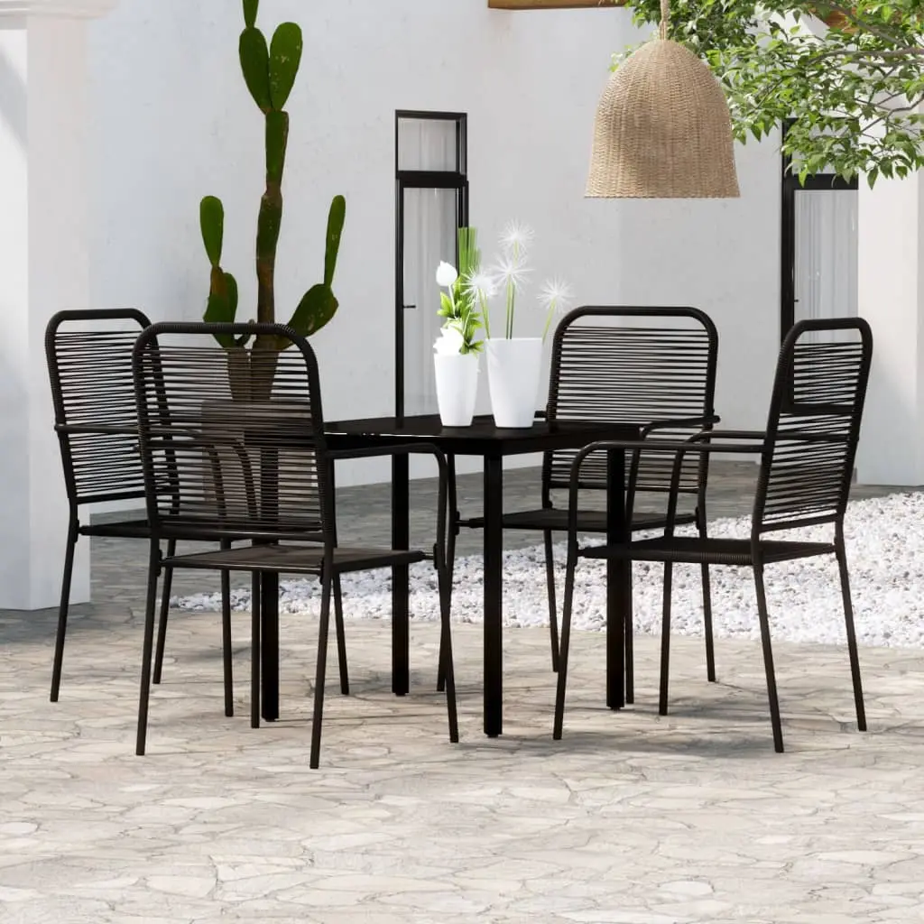 Ensemble à manger de jardin 5 pcs Noir vidaXL 3099138