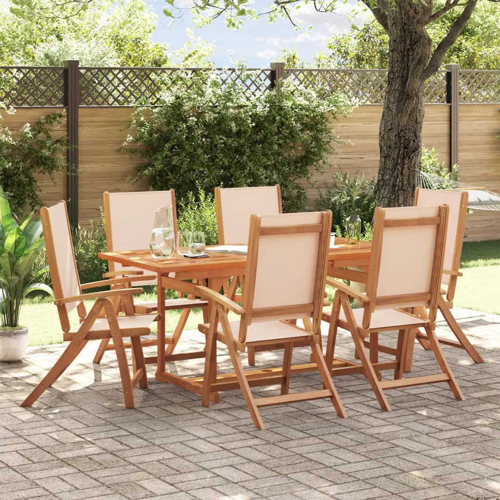 Ensemble à Manger de jardin 7pcs bois d’acacia solide textilène vidaXL 3279283