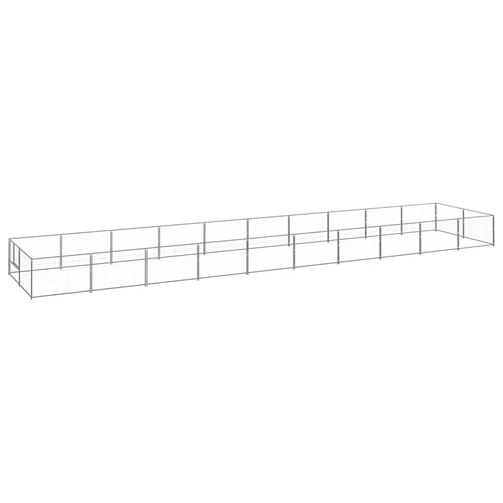 Enclos pour chien extérieur acier robuste pour jardin Argenté 20 m² – ComfortXL Outdoor Living