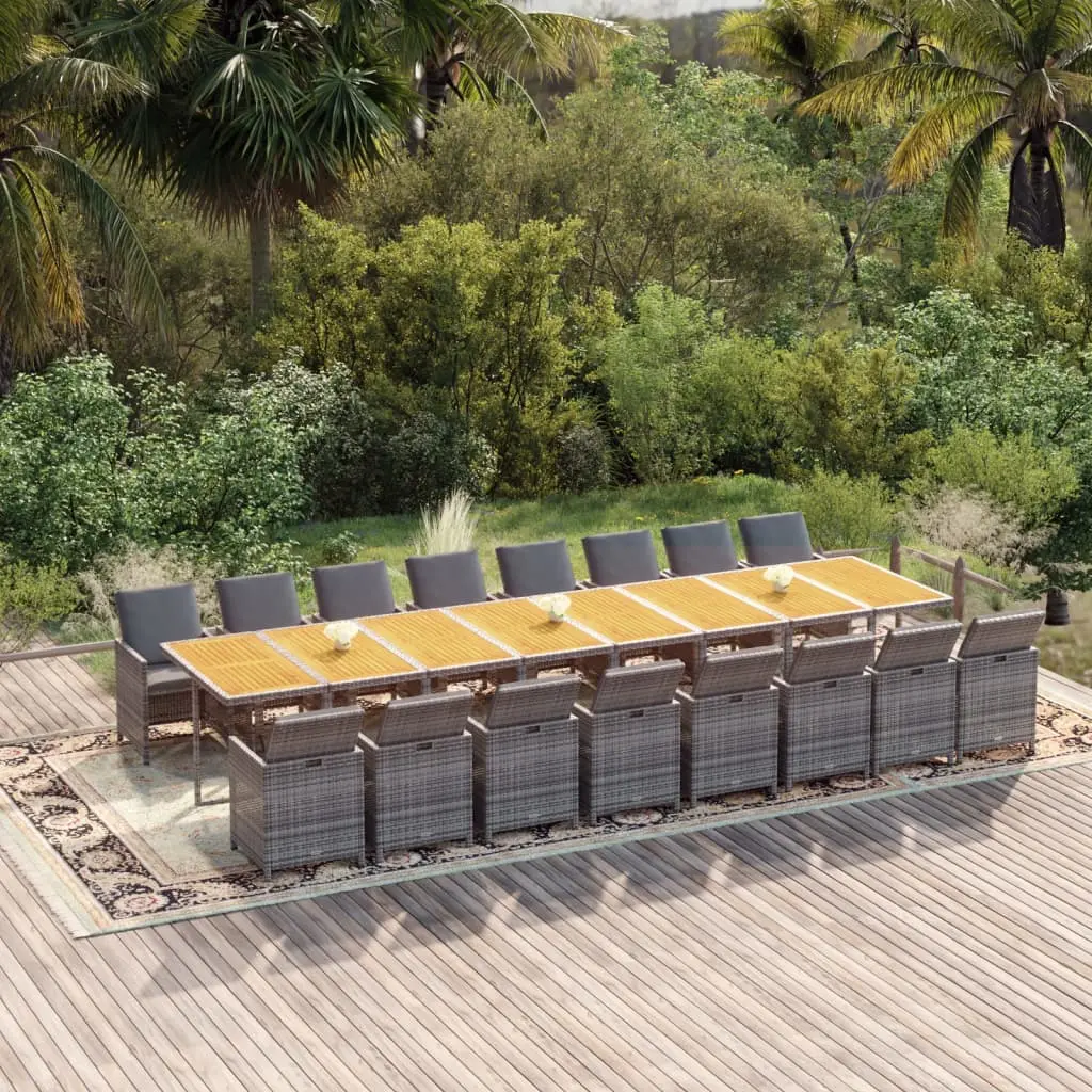 Ensemble à manger de jardin 17 pcs et coussins résine tressée vidaXL 3095686