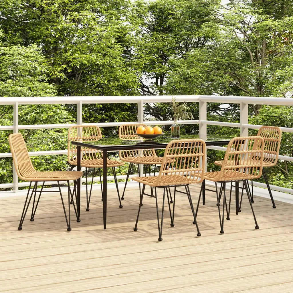 Ensemble à manger de jardin 7 pcs Résine tressée vidaXL 3157877