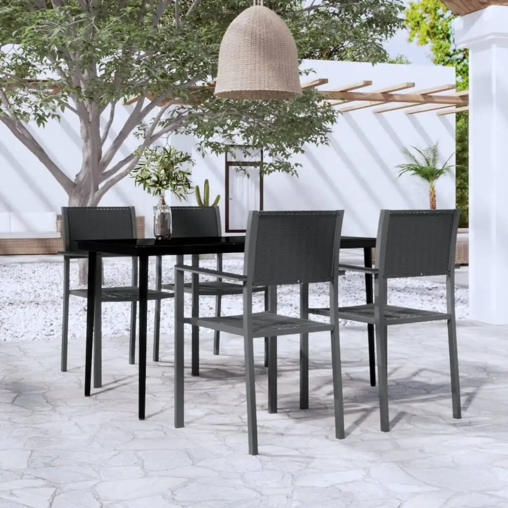 Ensemble à manger de jardin 5 pcs Noir vidaXL 3099277