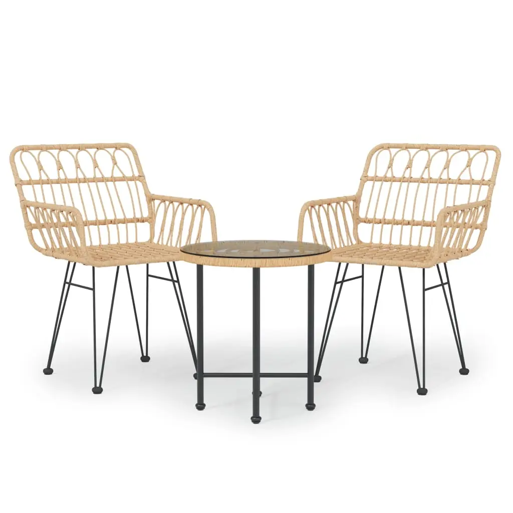 Ensemble à manger de jardin 3 pcs | Mobilier d’extérieur Résine tressée Maison Chic