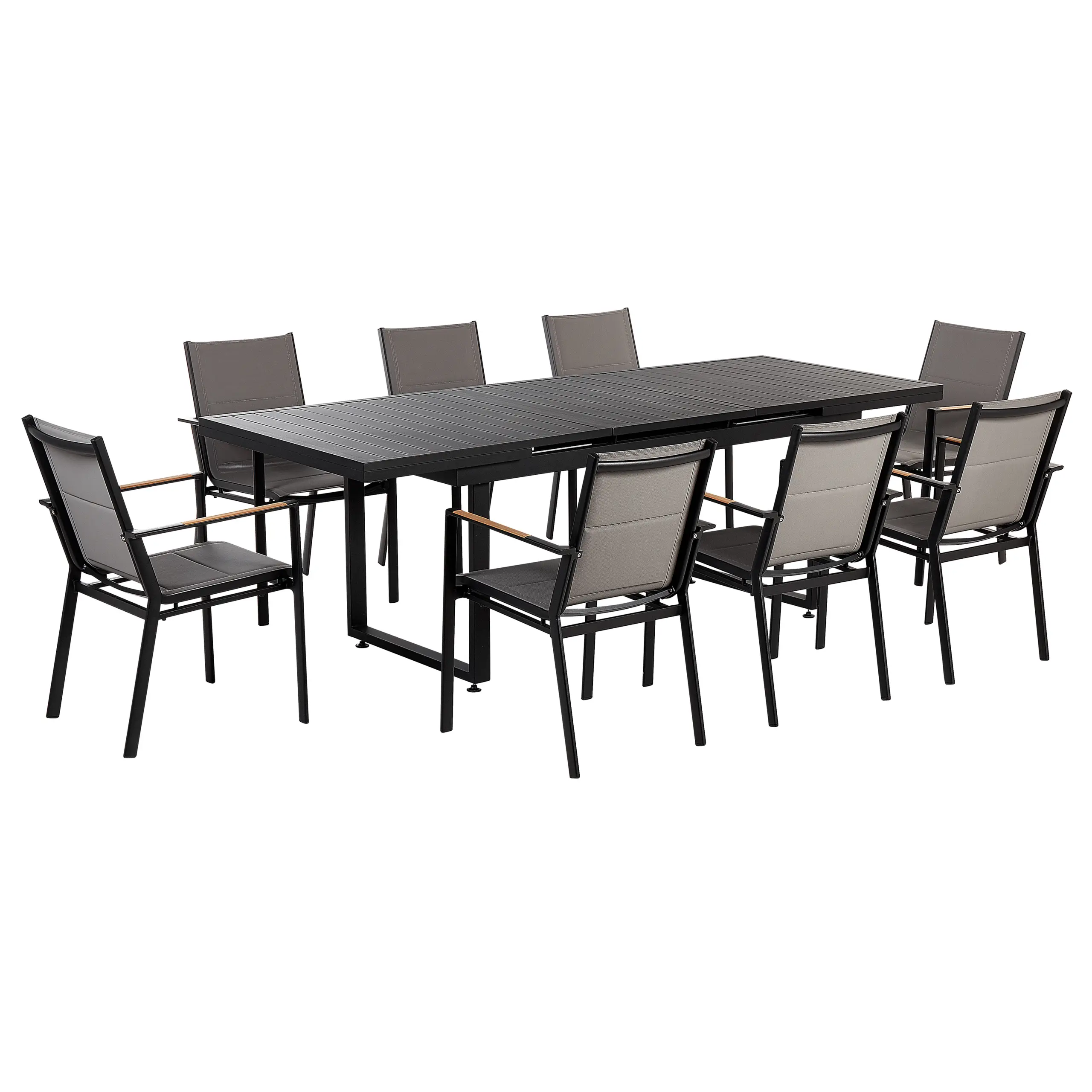 Set de salle à manger, 8 Personnes Aluminium Noir VALCANETTO/BUSSETO – Beliani