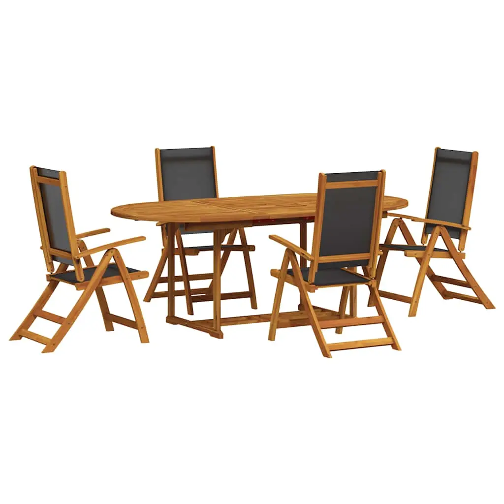 Ensemble à manger de jardin 5pcs bois d’acacia solide textilène vidaXL 3279258