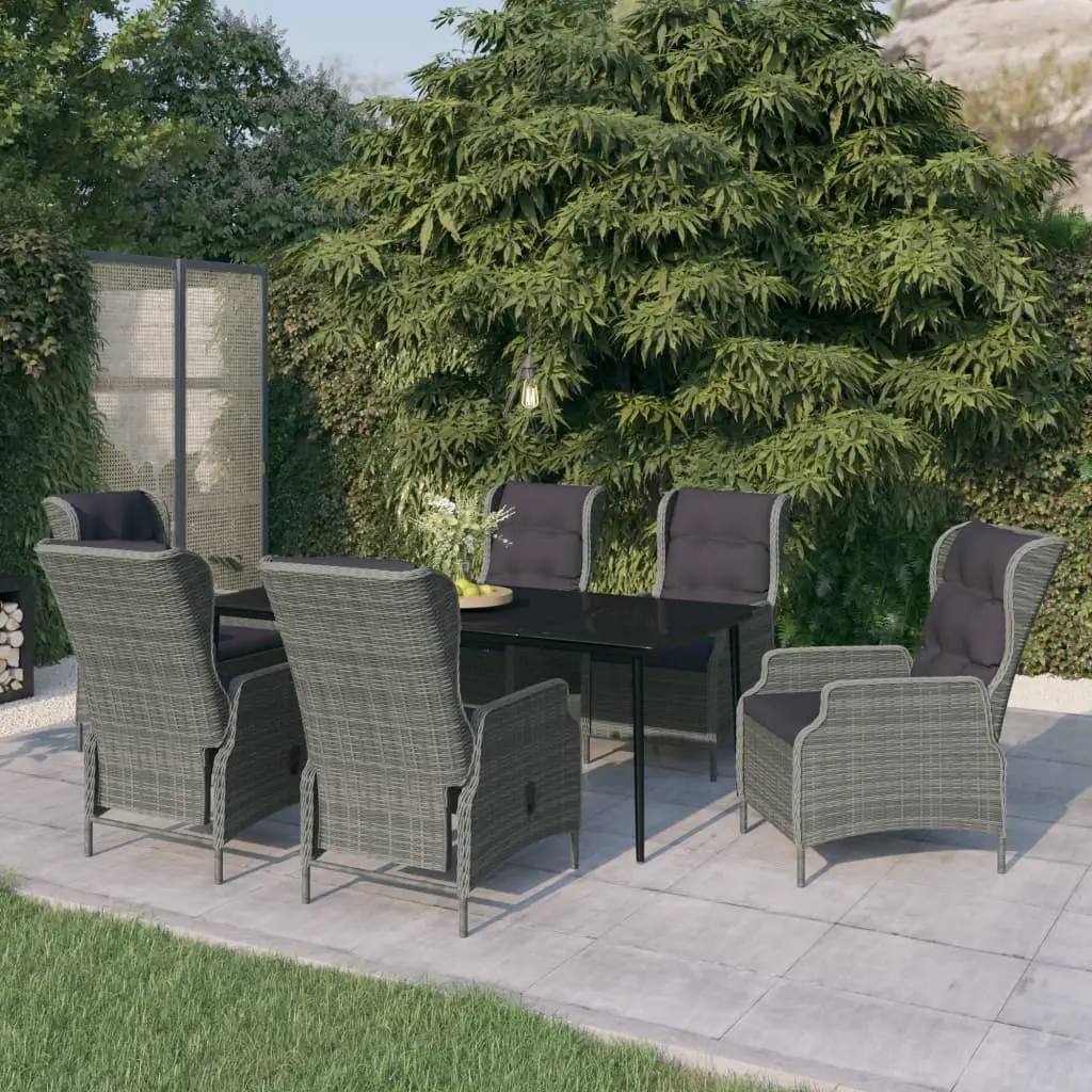 Ensemble à manger de jardin 7 pcs Gris clair vidaXL 3099665