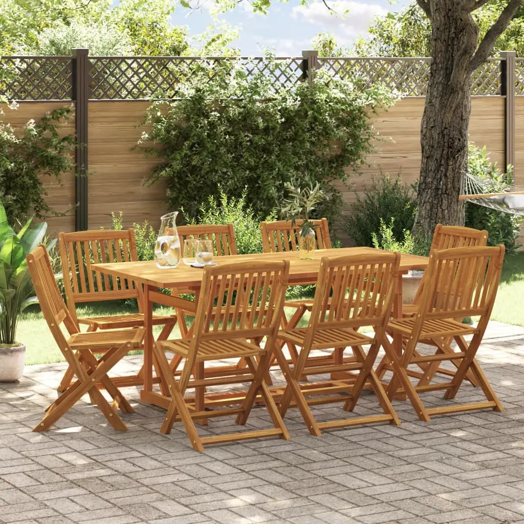 Ensemble à manger de jardin 9 pcs bois massif d’acacia vidaXL 3321531