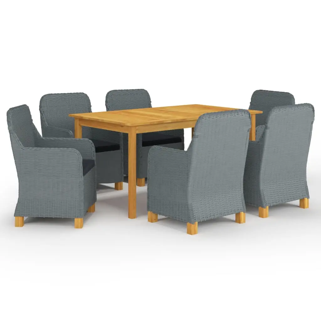 Ensemble à manger de jardin 7 pcs Gris clair vidaXL 3067853