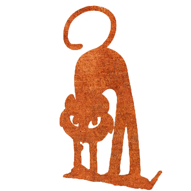 Déco jardin : Chat Gaston Métal – Acier brut poli 45 cm – Jardinex