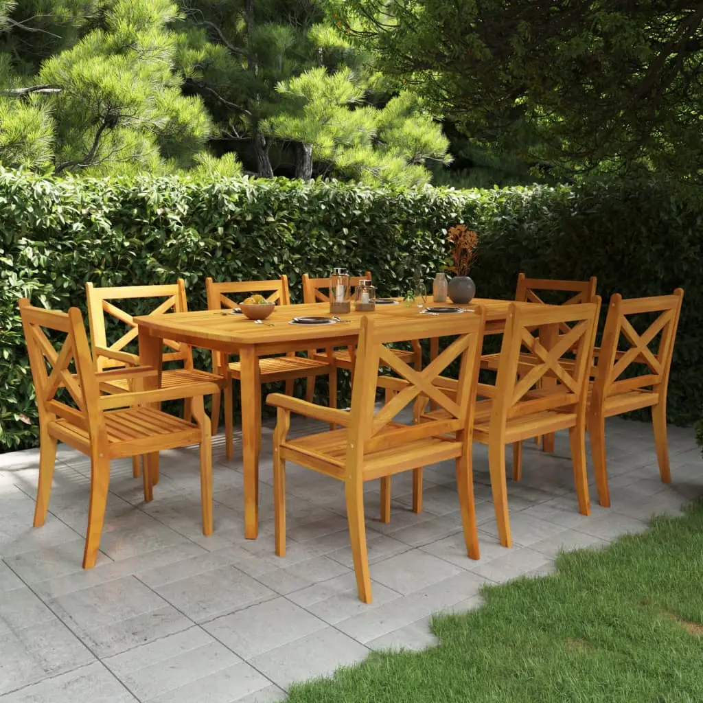 Ensemble à manger de jardin 9 pcs Bois d’acacia solide vidaXL 3058006