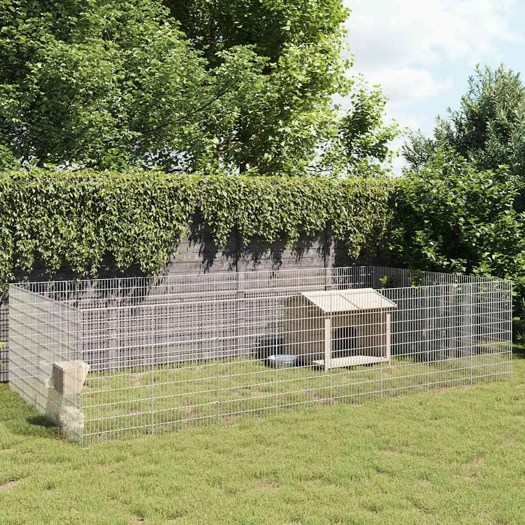 Enclos pour animaux en liberté 24 panneaux fer galvanisé vidaXL 3321349