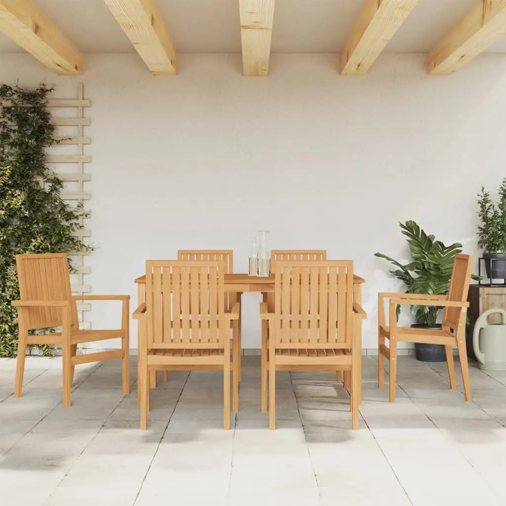 Ensemble à manger de jardin 7 pcs Bois de teck solide vidaXL 3157914