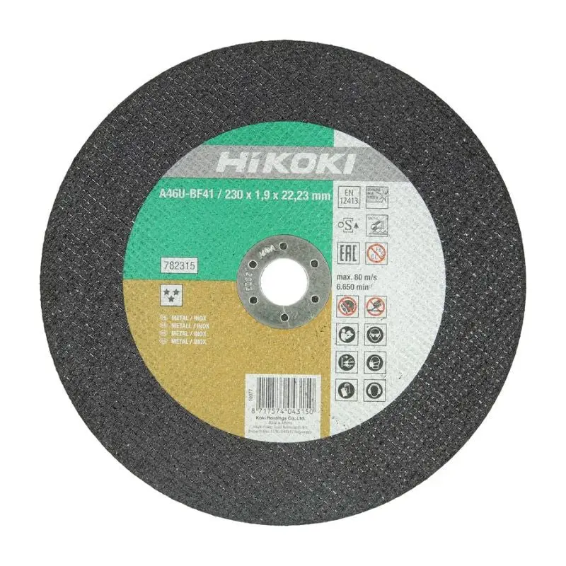 Disque à tronç. inox Proline HIKOKI Ø230 – 782315 – ép.1.9 m.déporté Hikoki