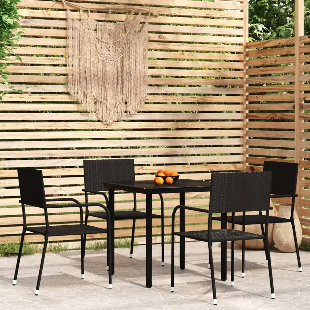 Ensemble à manger de jardin 5 pcs Noir vidaXL 3099578