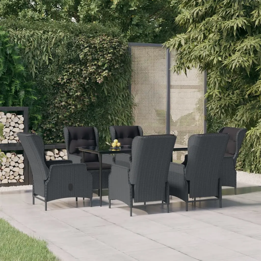 Ensemble à manger de jardin 7 pcs Gris foncé Résine tressée vidaXL 3156803