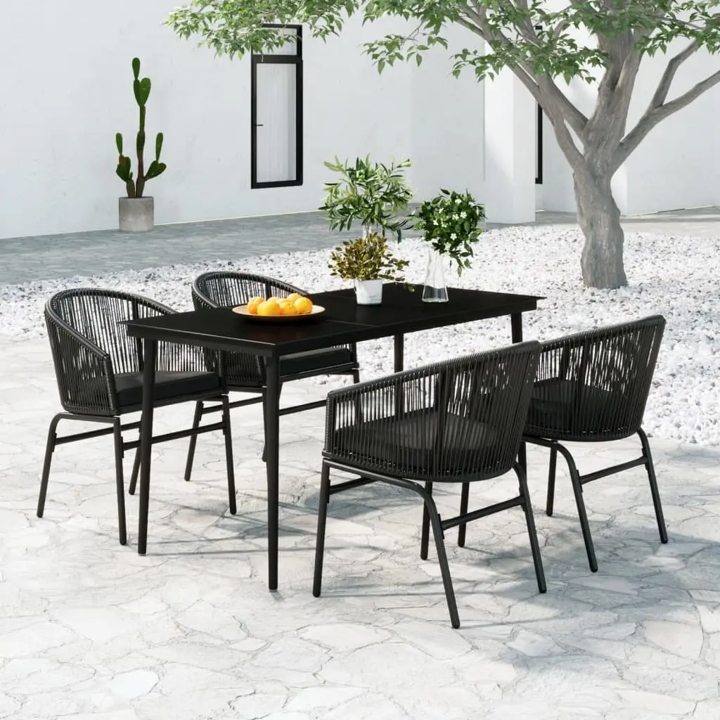 Ensemble à manger de jardin 5 pcs Noir vidaXL 3099241