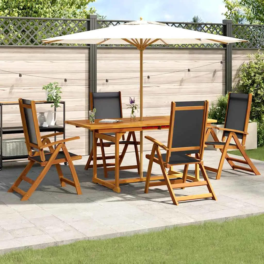 Ensemble à Manger de jardin 7pcs bois d’acacia solide textilène vidaXL 3279269