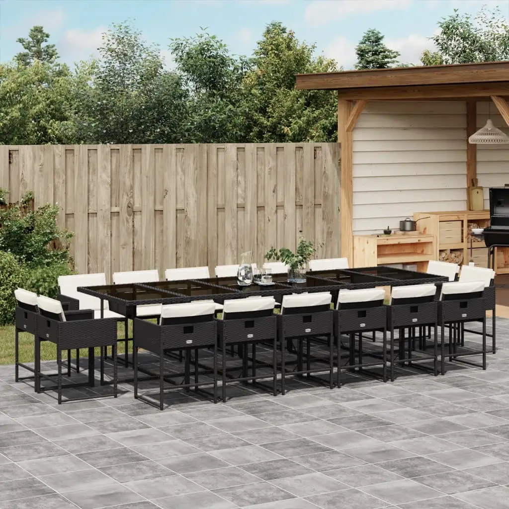 Ensemble à manger de jardin 17 pcs coussins noir résine tressée vidaXL 3211422