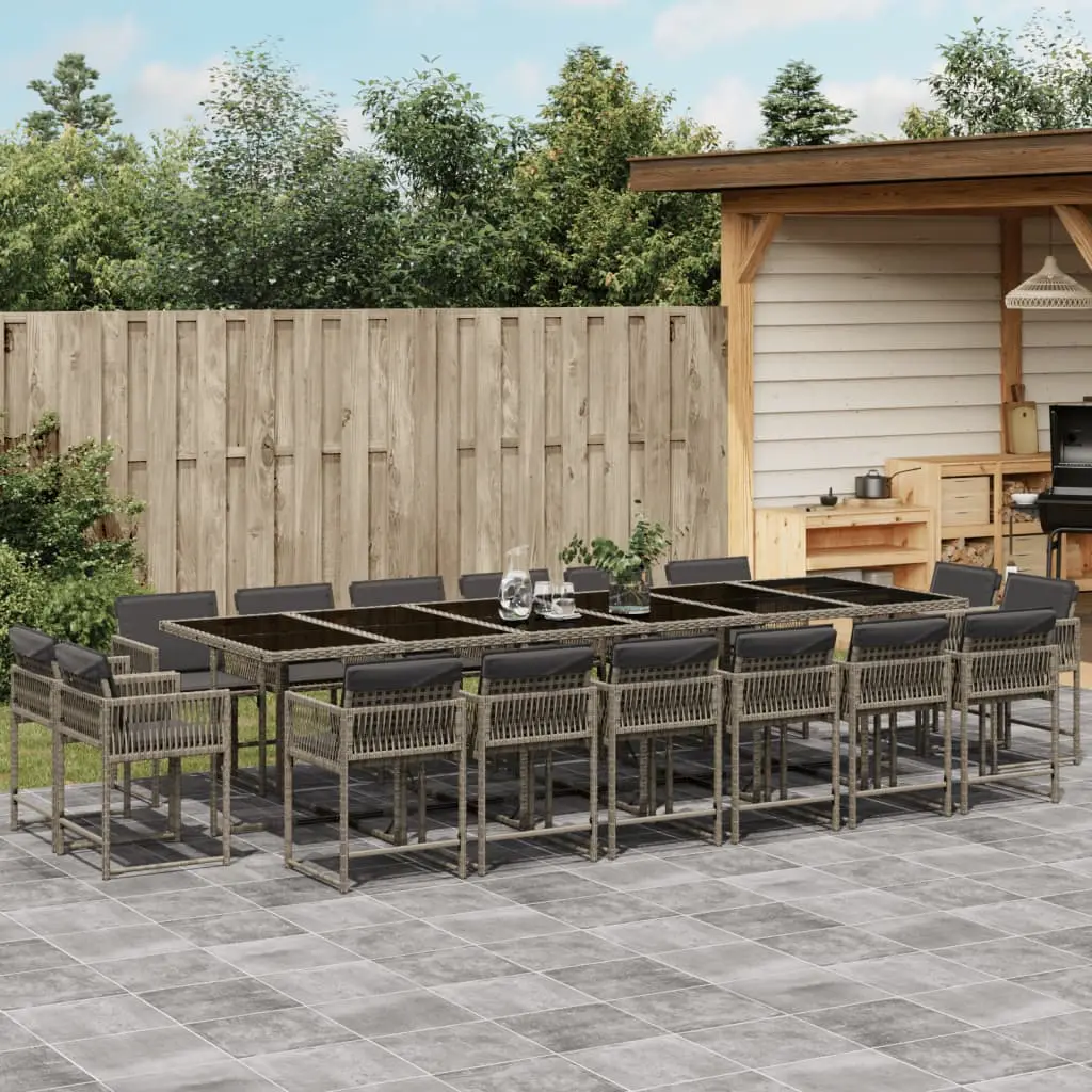 Ensemble à manger de jardin 17 pcs et coussins résine tressée vidaXL 3211604