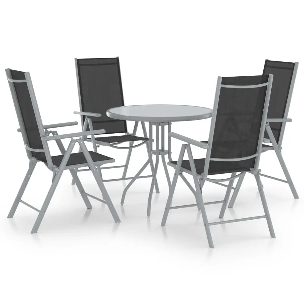 Ensemble à manger de jardin 5pcs aluminium et textilène argenté vidaXL 3070657