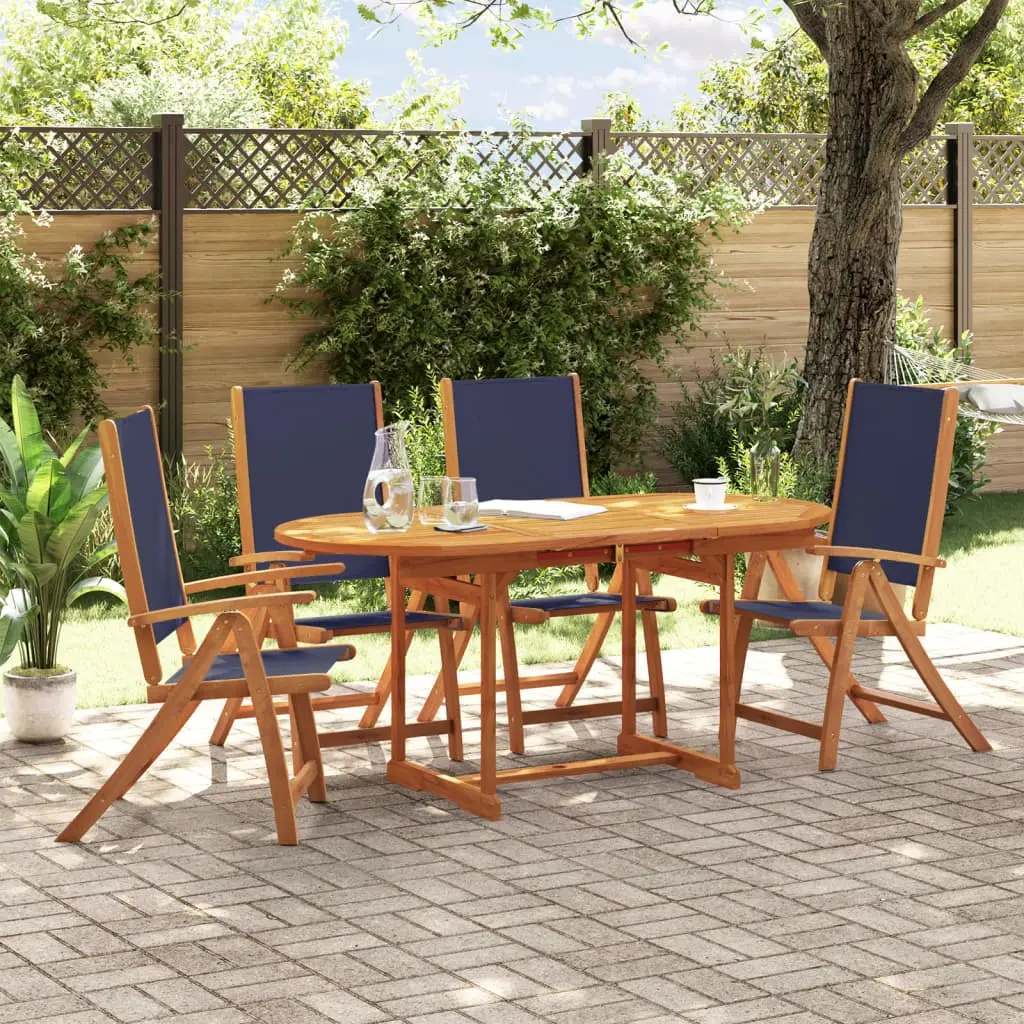 Ensemble à manger de jardin 5pcs bois d’acacia solide textilène vidaXL 3279308