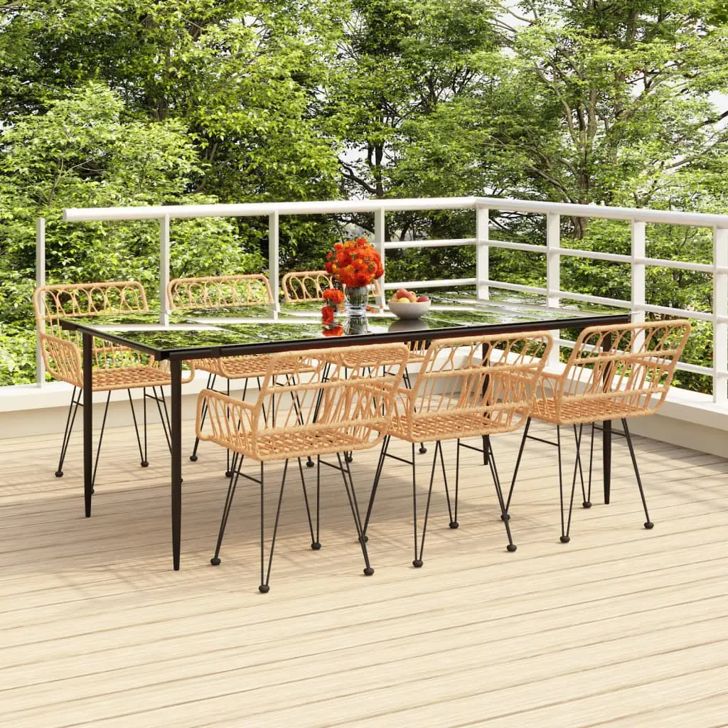Ensemble à manger de jardin 7 pcs Résine tressée vidaXL 3157850
